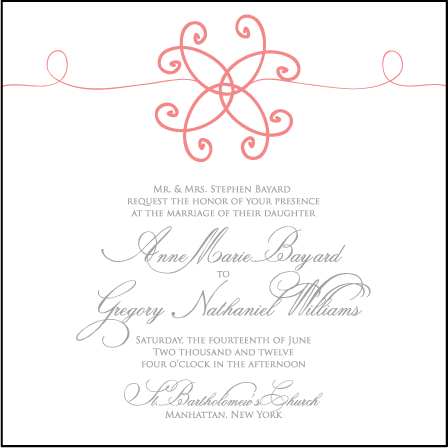Modern Brooch Letterpress Invitation Design Medium