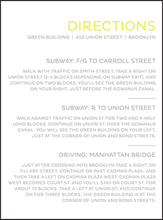 Modern Brooklyn Letterpress Direction Design Medium