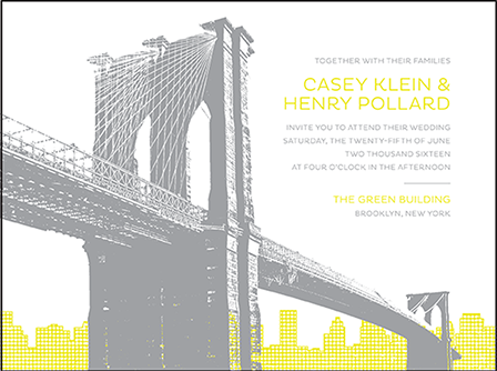 Modern Brooklyn Letterpress Invitation Design Medium