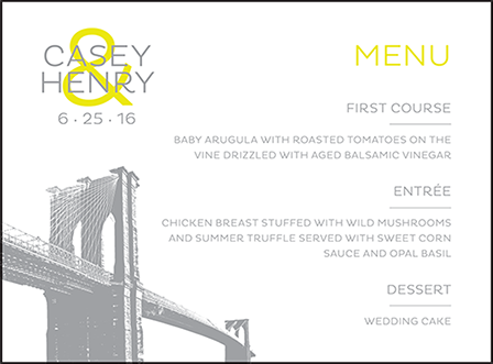Modern Brooklyn Letterpress Menu Design Medium