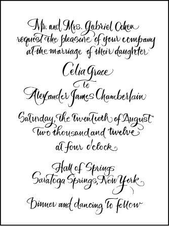 Modern Calligraphy Letterpress Invitation Design Medium