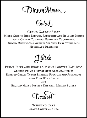 Modern Calligraphy Letterpress Menu Design Medium
