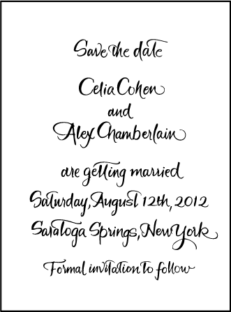 Modern Calligraphy Letterpress Save The Date Design Medium