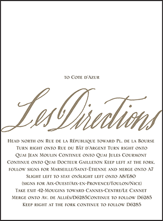Modern Chateau Letterpress Direction Design Medium