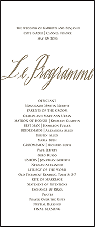 Modern Chateau Letterpress Program Tea Design Medium
