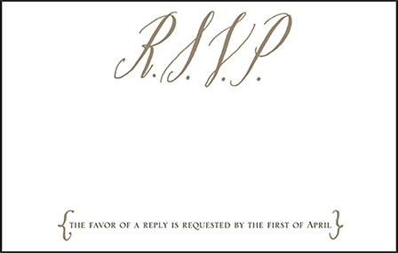Modern Chateau Letterpress Reply Postcard Front Design Medium