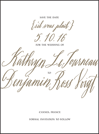 Modern Chateau Letterpress Save The Date Design Medium