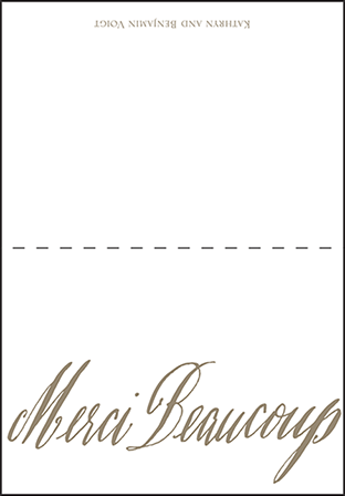 Modern Chateau Letterpress Thank You Card Fold Design Medium