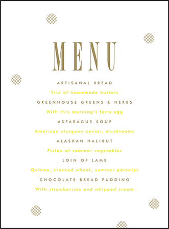 Modern Dot Letterpress Menu Design Medium