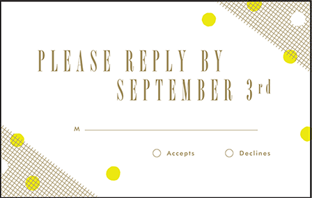 Modern Dot Letterpress Reply Postcard Front Design Medium