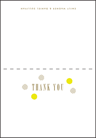 Modern Dot Letterpress Thank You Card Fold Design Medium