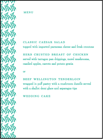 Modern Garden Letterpress Menu Design Medium