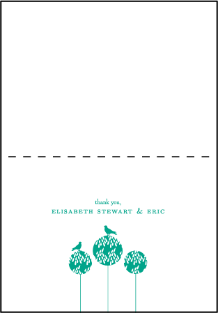 Modern Garden Letterpress Thank You Card Fold Design Medium