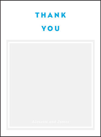 Modern Literate Letterpress Thank You Card Flat Design Medium