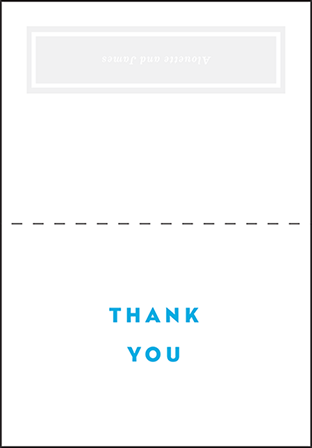 Modern Literate Letterpress Thank You Card Fold Design Medium