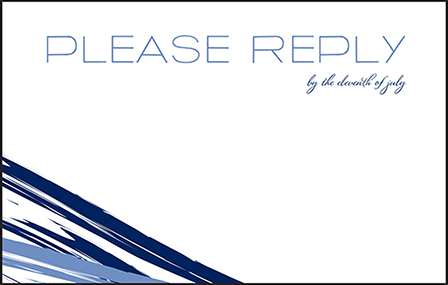 Modern Stroke Letterpress Reply Postcard Front Design Medium