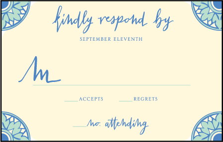 Modern World Letterpress Reply Postcard Front Design Medium