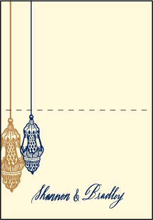 Moroccan Romantic Letterpress Thank You Card Fold Design Medium