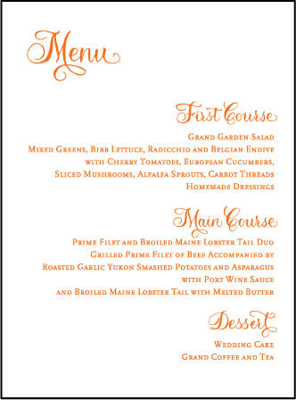 Natalia Letterpress Menu Design Medium