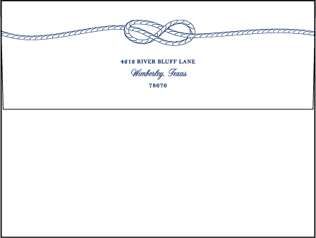Nautical Classic Letterpress Envelope Design Medium