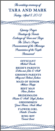 Nautical Classic Letterpress Program Tea Design Medium