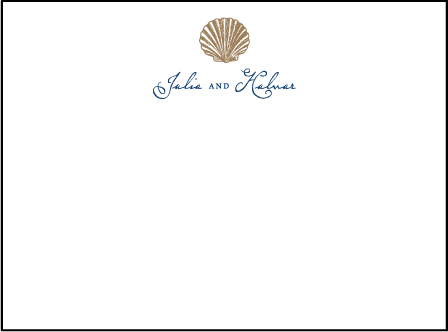 Nautilus Letterpress Thank You Card Flat Design Medium