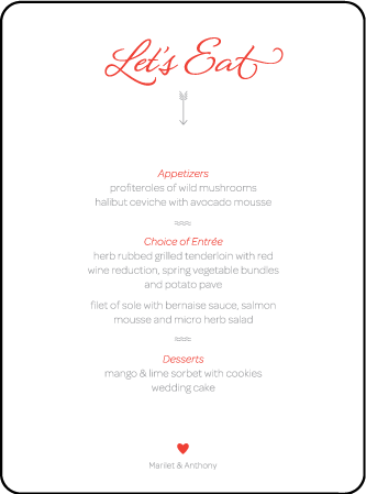 Neo Luna Letterpress Menu Design Medium