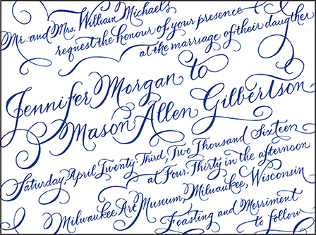 New Calligraphy Letterpress Invitation Design Medium