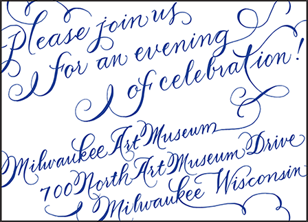 New Calligraphy Letterpress Reception Design Medium