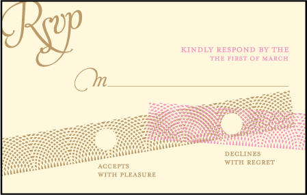 New Washi Letterpress Reply Postcard Front Design Medium