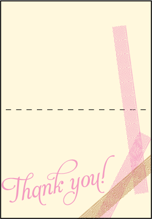 New Washi Letterpress Thank You Card Fold Design Medium