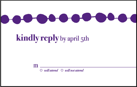 Nola Dots Letterpress Reply Postcard Front Design Medium