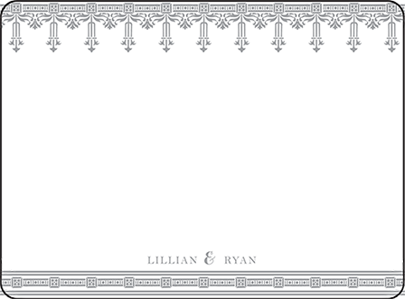 Nouveau Letterpress Thank You Card Flat Design Medium
