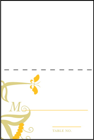 Nouvina Letterpress Placecard Fold Design Medium