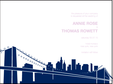 NYC Modern Letterpress Save The Date Design Medium