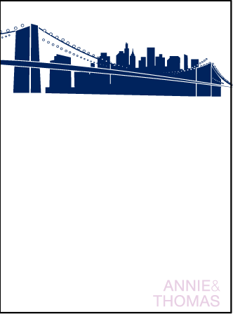 NYC Modern Letterpress Thank You Card Flat Design Medium