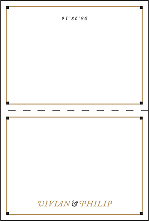 Odeon Letterpress Placecard Fold Design Medium