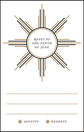 Odeon Letterpress Reply Postcard Front Design Medium