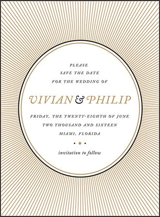 Odeon Letterpress Save The Date Design Medium