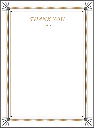 Odeon Letterpress Thank You Card Flat Design Medium