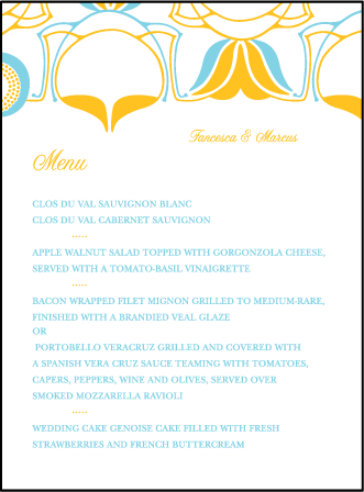 Onalisse Letterpress Menu Design Medium