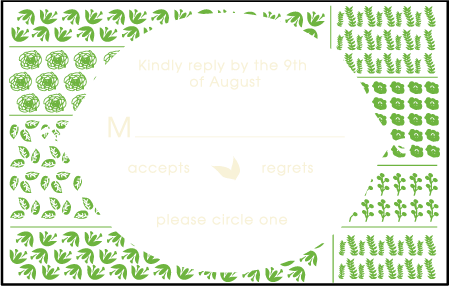 Organic Letterpress Reply Postcard Front Design Medium