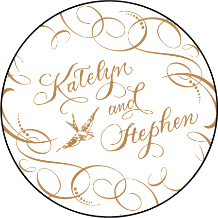 Ornate Flourish Letterpress Coaster Design Medium