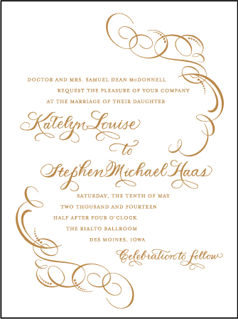 Ornate Flourish Letterpress Invitation Design Medium