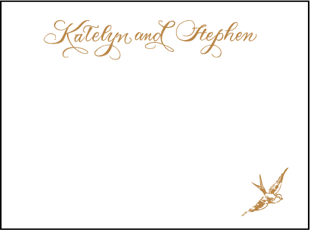 Ornate Flourish Letterpress Thank You Card Flat Design Medium