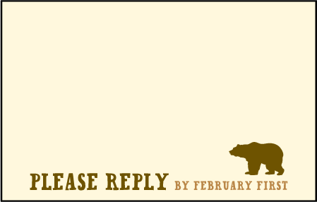 Overlook Letterpress Reply Postcard Front Design Medium