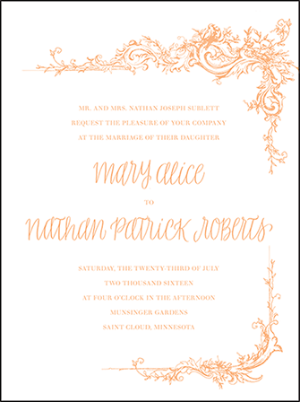 Palace Garden Letterpress Invitation Design Medium