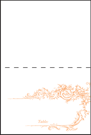 Palace Garden Letterpress Placecard Fold Design Medium