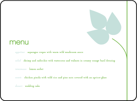 Papillon Letterpress Menu Design Medium