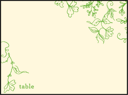 Pastoral Letterpress Placecard Flat Design Medium